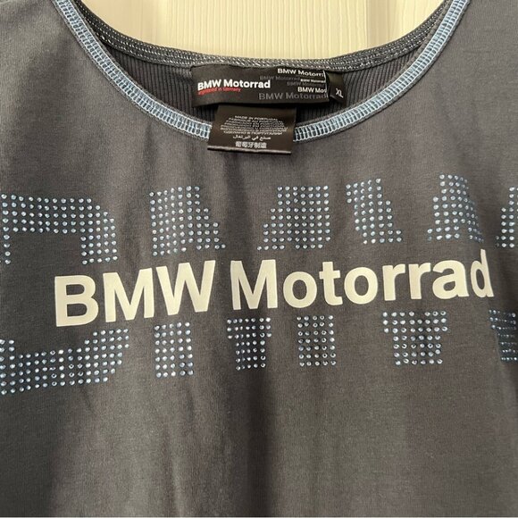 BMW Motorrad Women’s Tank Top Gray Blue Trim Sleeveless Logo Shirt Size XL - Picture 3 of 4